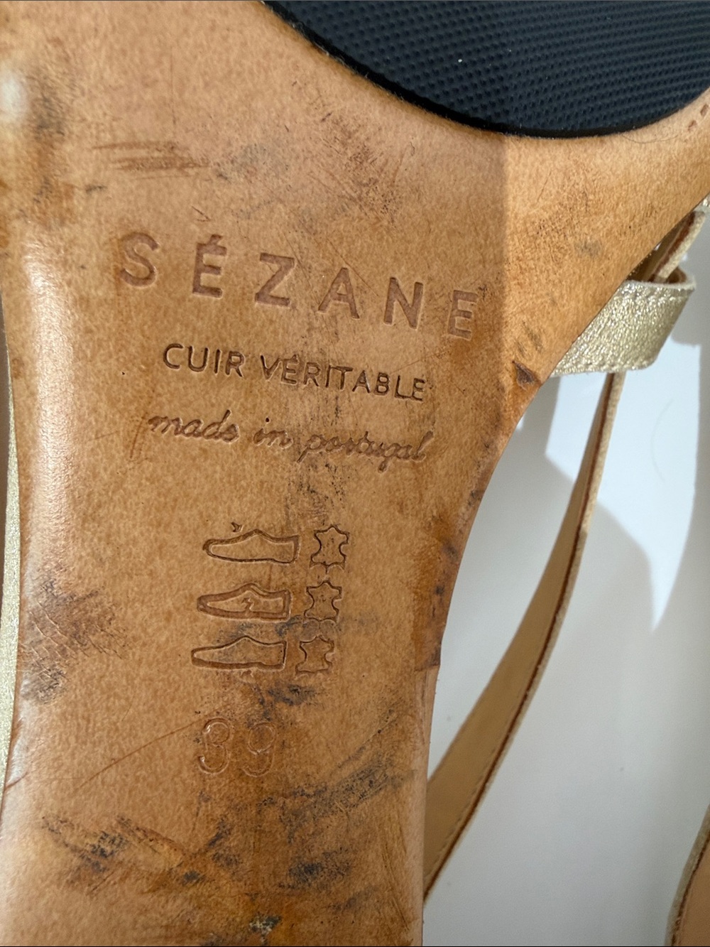 Sezane Monroe Sandals Gold Metallic Size 39 - Picture 7 of 10